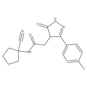 N-(3-cyanothiolan-3-yl)-2-[3-(4-methylphenyl)-5-sulfanyl-4H-1,2,4-triazol-4-yl]acetamide Structure
