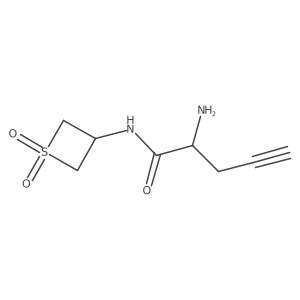 2-Amino-N-(1,1-dioxidothietan-3-yl)pent-4-ynamide Structure