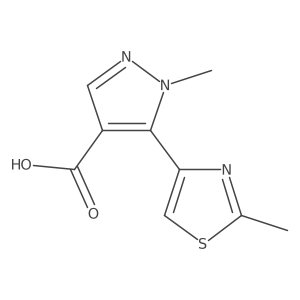 1-methyl-5-(2-methyl-1,3-thiazol-4-yl)-1H-pyrazole-4-carboxylic acid结构式