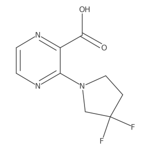 3-(3,3-Difluoropyrrolidin-1-yl)pyrazine-2-carboxylic acid Structure