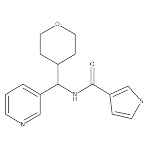 N-(pyridin-3-yl(tetrahydro-2H-pyran-4-yl)methyl)thiophene-3-carboxamide Structure