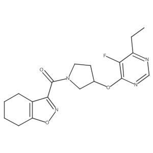 (3-((6-Ethyl-5-fluoropyrimidin-4-yl)oxy)pyrrolidin-1-yl)(4,5,6,7-tetrahydrobenzo[d]isoxazol-3-yl)methanone结构式