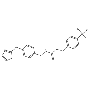 N-(4-(thiazol-2-yloxy)benzyl)-3-(4-(trifluoromethyl)phenyl)propanamide结构式