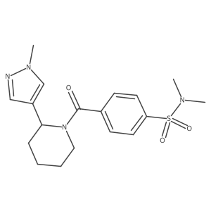 N,N-dimethyl-4-(2-(1-methyl-1H-pyrazol-4-yl)piperidine-1-carbonyl)benzenesulfonamide结构式