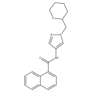 N-(1-((tetrahydro-2H-pyran-2-yl)methyl)-1H-pyrazol-4-yl)-1-naphthamide Structure