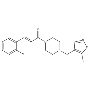 (E)-3-(2-fluorophenyl)-1-(4-((5-methylisoxazol-4-yl)methyl)piperazin-1-yl)prop-2-en-1-one Structure