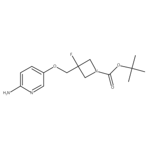 Tert-butyl 3-(((6-aminopyridin-3-yl)oxy)methyl)-3-fluoroazetidine-1-carboxylate结构式