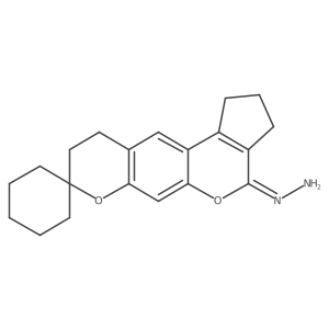 (E)-(2',3',9',10'-tetrahydrospiro[cyclohexane-1,8'-cyclopenta[c]pyrano[3,2-g]chromen]-4'(1'H)-ylidene)hydrazine Structure