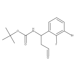 tert-butyl N-[(1S)-1-(3-bromo-2-fluorophenyl)-3-oxopropyl]carbamate Structure
