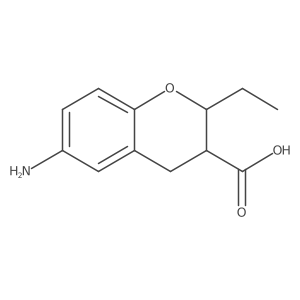 6-amino-2-ethyl-3,4-dihydro-2H-1-benzopyran-3-carboxylic acid Structure