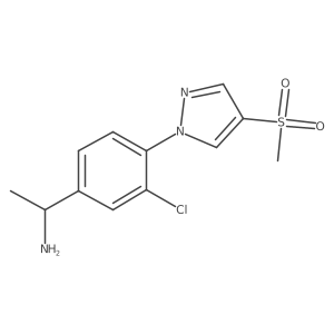 1-[3-chloro-4-(4-methanesulfonyl-1H-pyrazol-1-yl)phenyl]ethan-1-amine Structure