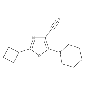 2-Cyclobutyl-5-(piperidin-1-yl)-1,3-oxazole-4-carbonitrile结构式