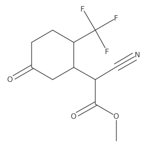 Methyl 2-cyano-2-[5-oxo-2-(trifluoromethyl)cyclohexyl]acetate Structure