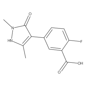2-fluoro-5-(5-hydroxy-1,3-dimethyl-1H-pyrazol-4-yl)benzoic acid Structure