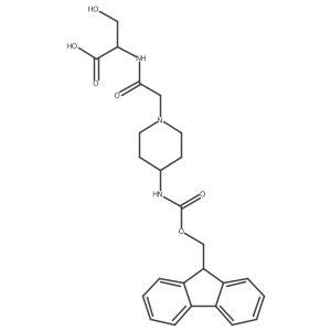 (2S)-2-{2-[4-({[(9H-fluoren-9-yl)methoxy]carbonyl}amino)piperidin-1-yl]acetamido}-3-hydroxypropanoic acid Structure