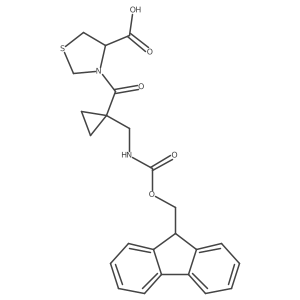 (4R)-3-{1-[({[(9H-fluoren-9-yl)methoxy]carbonyl}amino)methyl]cyclopropanecarbonyl}-1,3-thiazolidine-4-carboxylic acid结构式