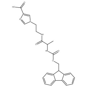 1-{2-[(2R)-2-({[(9H-fluoren-9-yl)methoxy]carbonyl}amino)propanamido]ethyl}-1H-imidazole-4-carboxylic acid Structure