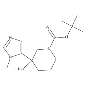 tert-butyl 3-amino-3-(1-methyl-1H-imidazol-5-yl)piperidine-1-carboxylate Structure