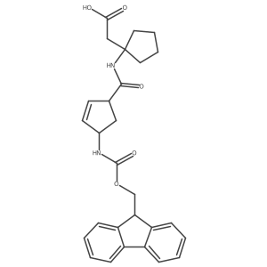 2-{1-[4-({[(9H-fluoren-9-yl)methoxy]carbonyl}amino)cyclopent-2-ene-1-amido]cyclopentyl}acetic acid Structure