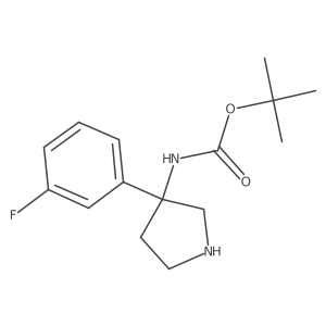 tert-butyl N-[3-(3-fluorophenyl)pyrrolidin-3-yl]carbamate Structure