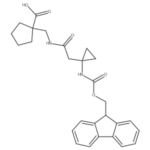 1-({2-[1-({[(9H-fluoren-9-yl)methoxy]carbonyl}amino)cyclopropyl]acetamido}methyl)cyclopentane-1-carboxylic acid结构式