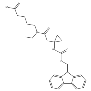 5-{N-ethyl-2-[1-({[(9H-fluoren-9-yl)methoxy]carbonyl}amino)cyclopropyl]acetamido}pentanoic acid结构式