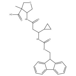 4-[3-cyclopropyl-3-({[(9H-fluoren-9-yl)methoxy]carbonyl}amino)propanamido]-3-methyloxolane-3-carboxylic acid结构式
