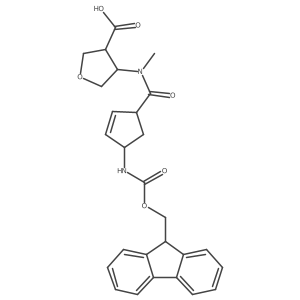 4-[N-methyl4-({[(9H-fluoren-9-yl)methoxy]carbonyl}amino)cyclopent-2-ene-1-amido]oxolane-3-carboxylic acid结构式