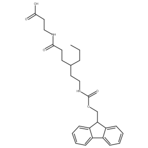3-{4-[2-({[(9H-fluoren-9-yl)methoxy]carbonyl}amino)ethyl]heptanamido}propanoic acid Structure