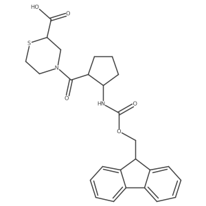 4-[2-({[(9H-fluoren-9-yl)methoxy]carbonyl}amino)cyclopentanecarbonyl]thiomorpholine-2-carboxylic acid结构式