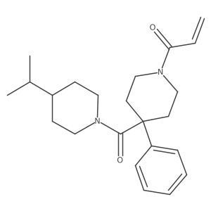 1-[4-Phenyl-4-(4-propan-2-ylpiperidine-1-carbonyl)piperidin-1-yl]prop-2-en-1-one结构式