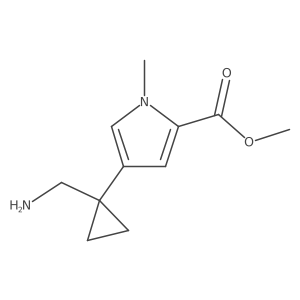 methyl 4-[1-(aminomethyl)cyclopropyl]-1-methyl-1H-pyrrole-2-carboxylate结构式