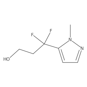 3,3-difluoro-3-(1-methyl-1H-pyrazol-5-yl)propan-1-ol结构式