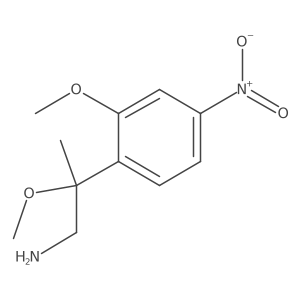 2-Methoxy-2-(2-methoxy-4-nitrophenyl)propan-1-amine结构式