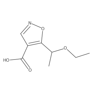 5-(1-Ethoxyethyl)-1,2-oxazole-4-carboxylic acid结构式