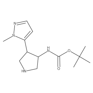 Rel-tert-butyl ((3R,4S)-4-(1-methyl-1H-pyrazol-5-yl)pyrrolidin-3-yl)carbamate结构式
