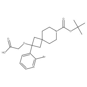 2-{[2-(2-Bromopyridin-3-yl)-7-[(tert-butoxy)carbonyl]-7-azaspiro[3.5]nonan-2-yl]oxy}acetic acid Structure