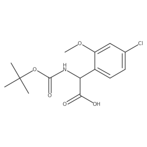 2-(tert-butoxycarbonylamino)-2-(4-chloro-2-methoxy-phenyl)acetic acid结构式