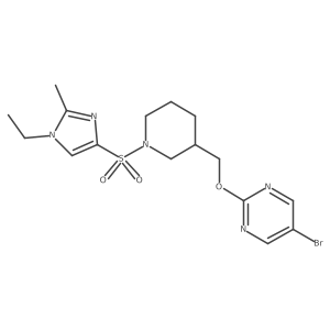 5-bromo-2-({1-[(1-ethyl-2-methyl-1H-imidazol-4-yl)sulfonyl]piperidin-3-yl}methoxy)pyrimidine Structure