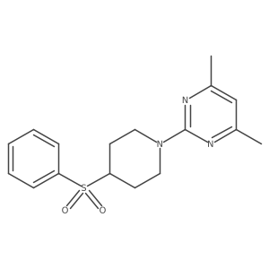 2-[4-(Benzenesulfonyl)piperidin-1-yl]-4,6-dimethylpyrimidine Structure