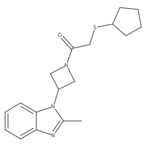 2-(cyclopentylsulfanyl)-1-[3-(2-methyl-1H-1,3-benzodiazol-1-yl)azetidin-1-yl]ethan-1-one结构式