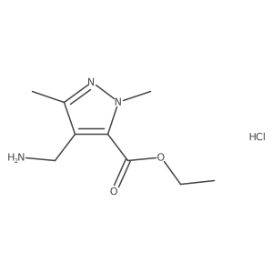 Ethyl 4-(Aminomethyl)-1,3-dimethyl-1H-pyrazole-5-carboxylate Hydrochloride结构式