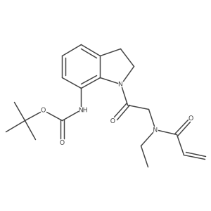 tert-butyl N-{1-[2-(N-ethylprop-2-enamido)acetyl]-2,3-dihydro-1H-indol-7-yl}carbamate结构式