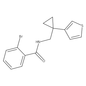 2-bromo-N-{[1-(thiophen-3-yl)cyclopropyl]methyl}benzamide结构式