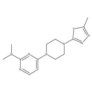 N,N-Dimethyl-4-[4-(5-methyl-1,3,4-thiadiazol-2-yl)piperazin-1-yl]pyrimidin-2-amine Structure