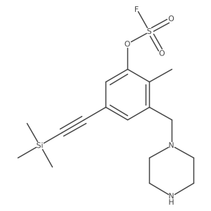 2-Methyl-3-[(piperazin-1-yl)methyl]-5-[2-(trimethylsilyl)ethynyl]phenyl sulfurofluoridate结构式