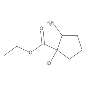 Ethyl 2-amino-1-hydroxycyclopentane-1-carboxylate结构式