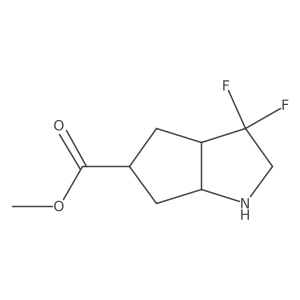 Methyl cis-3,3-difluoro-2,3A,4,5,6,6A-hexahydro-1H-cyclopenta[B]pyrrole-5-carboxylate结构式