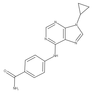4-[(9-cyclopropyl-9H-purin-6-yl)amino]benzamide结构式