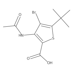 4-Bromo-5-tert-butyl-3-acetamidothiophene-2-carboxylic acid结构式